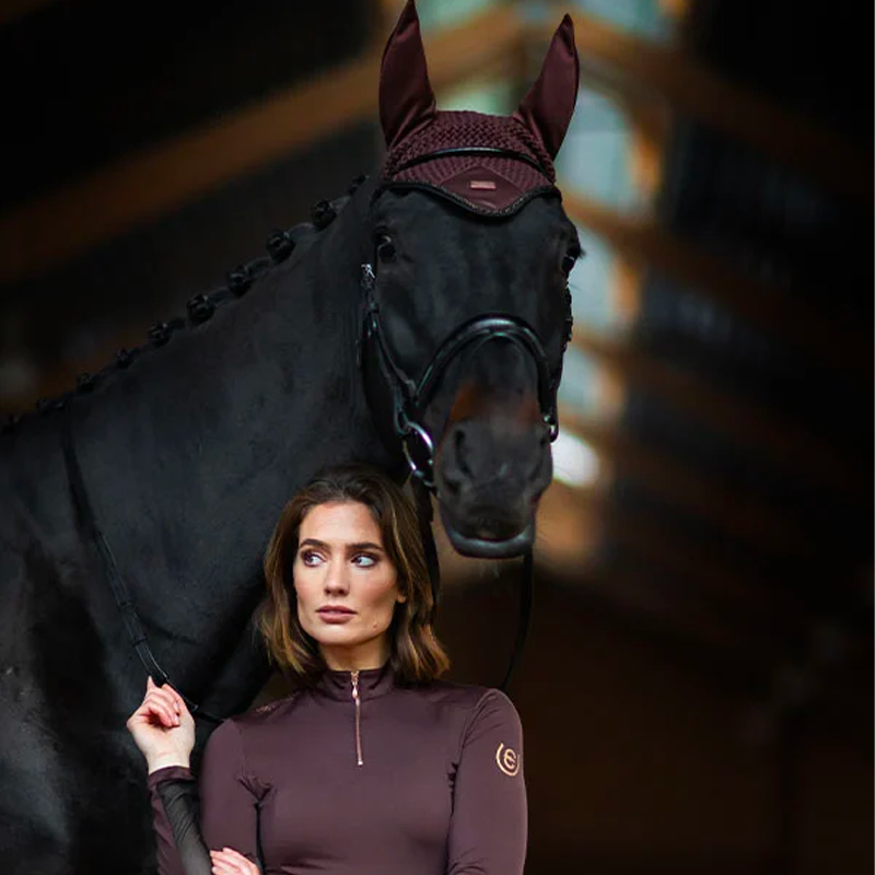 Equestrian Stockholm - Fly veil per cavalli Endless Glow marrone | - Ohlala