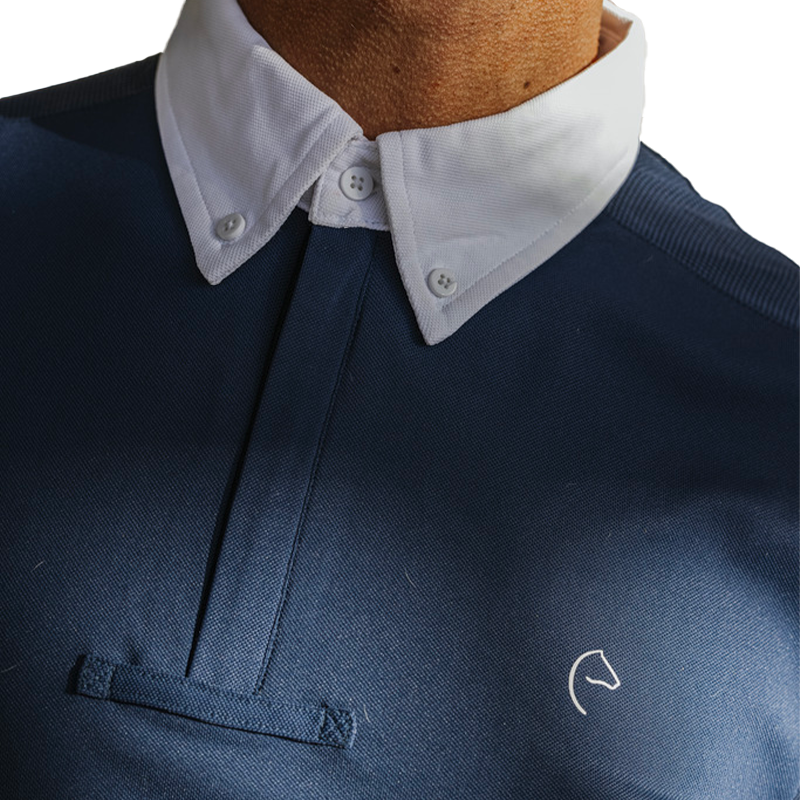 Equithème - Wedstrijdpoloshirt met korte mouwen heren Wellington marine | - Ohlala