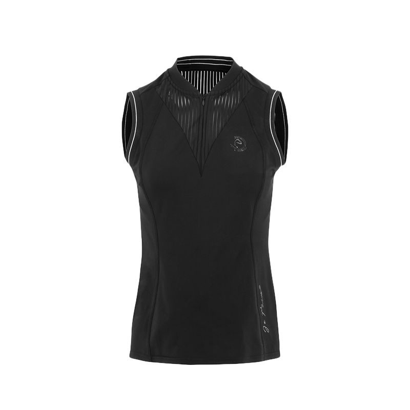 Equithème - Polo senza maniche donna Margot edizione Je t'aime nero | - Ohlala