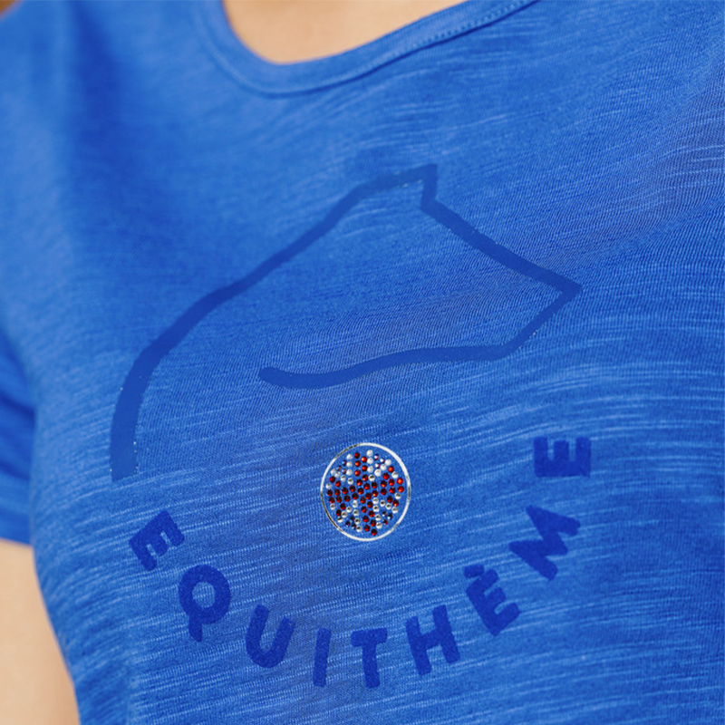 Equithème - Dames T-shirt korte mouwen Claire Monaco blauw | - Ohlala