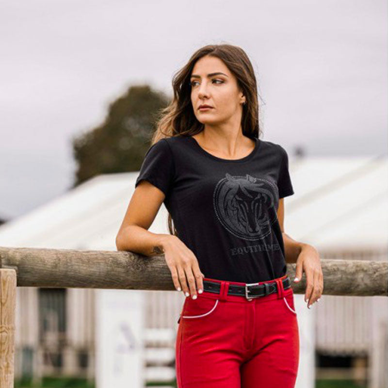 Equithème - T-shirt dames Magali zwart | - Ohlala