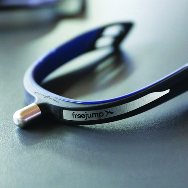 Freejump - Spur'One jointed spurs with round tip black / pearl blue | - Ohlala
