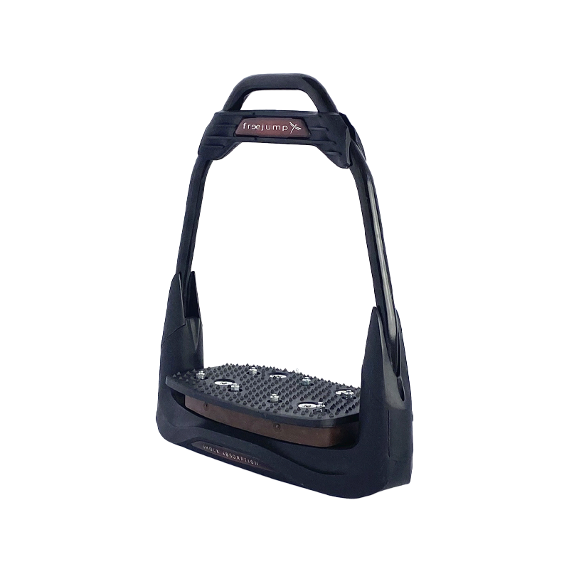 Freejump - Air's Full black Stirrups flat pad / straight eye / chocolate | - Ohlala
