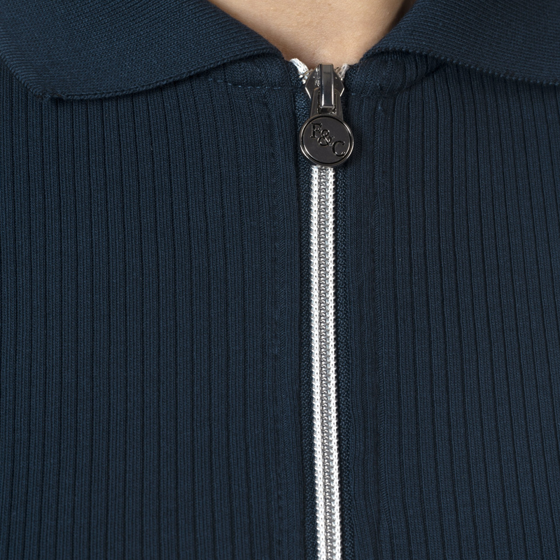 Flags & Cup - Polo donna a maniche lunghe Rib Tolsona blu navy | - Ohlala