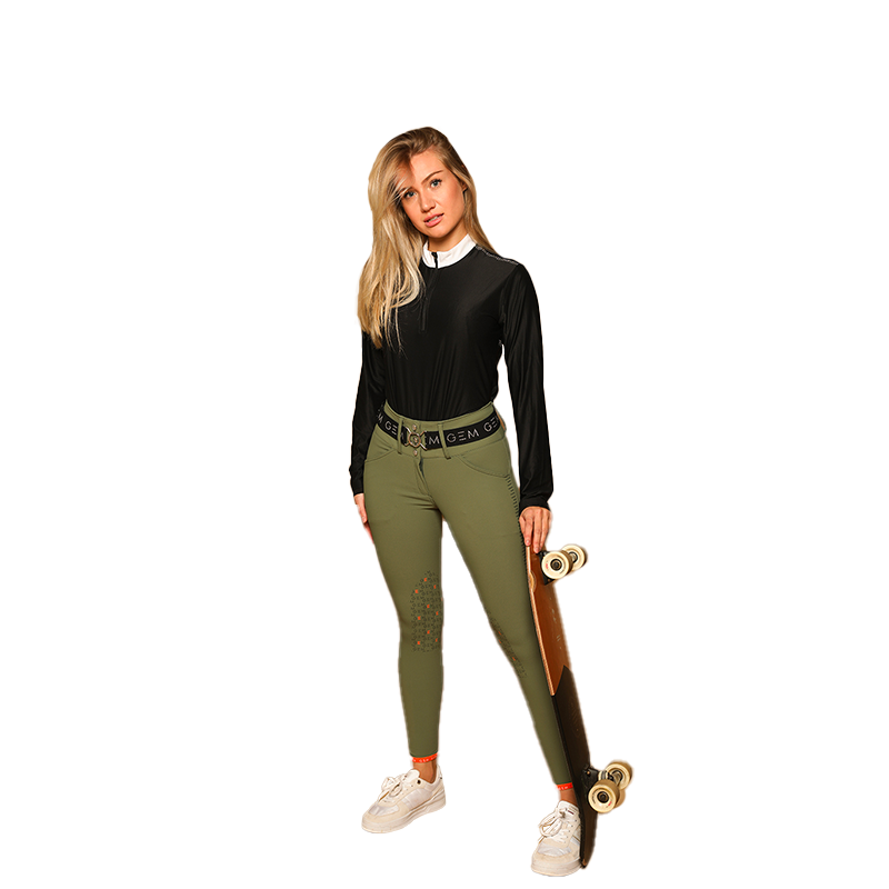 GEM - Damskie spodnie jeździeckie Dorado khaki | - Ohlala