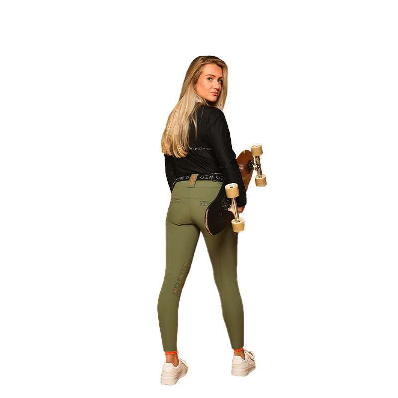 GEM - Damskie spodnie jeździeckie Dorado khaki | - Ohlala