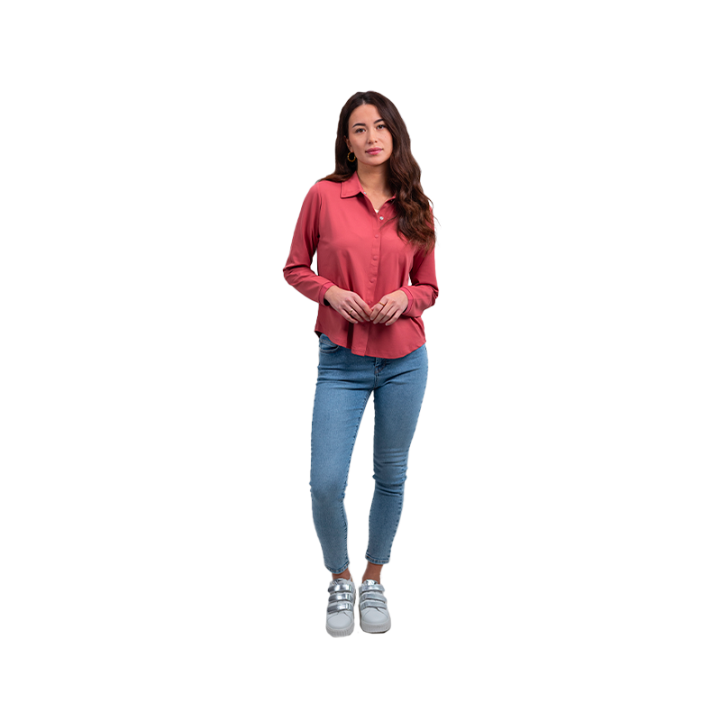 Harcour - Sharly women's long-sleeve shirt dusty pink | - Ohlala