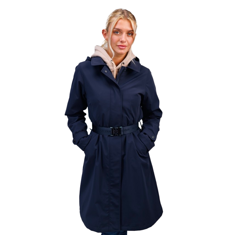 Harcour - Trench coat lungo donna Tweeta blu navy | - Ohlala