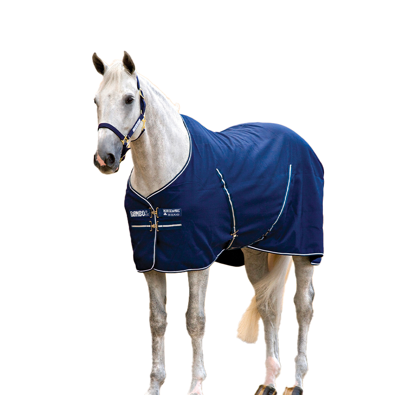 Horseware - Rambo stable sheet printed lining navy/ white | - Ohlala