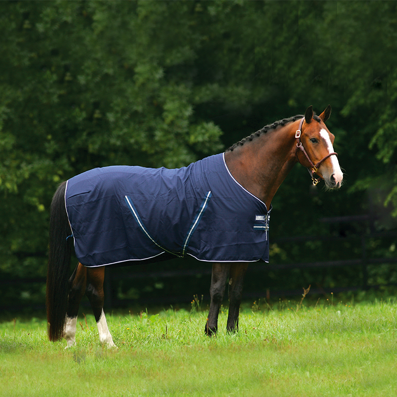 Horseware - Rambo stable sheet printed lining navy/ white | - Ohlala