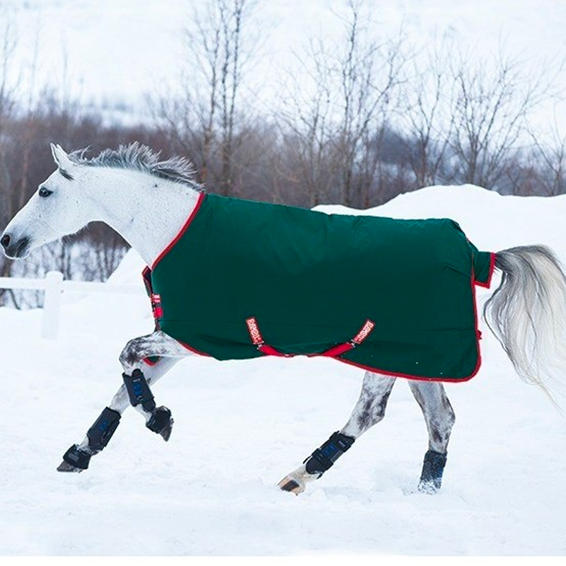 Horseware - Rambo Original turnout rug green/ red 400g | - Ohlala