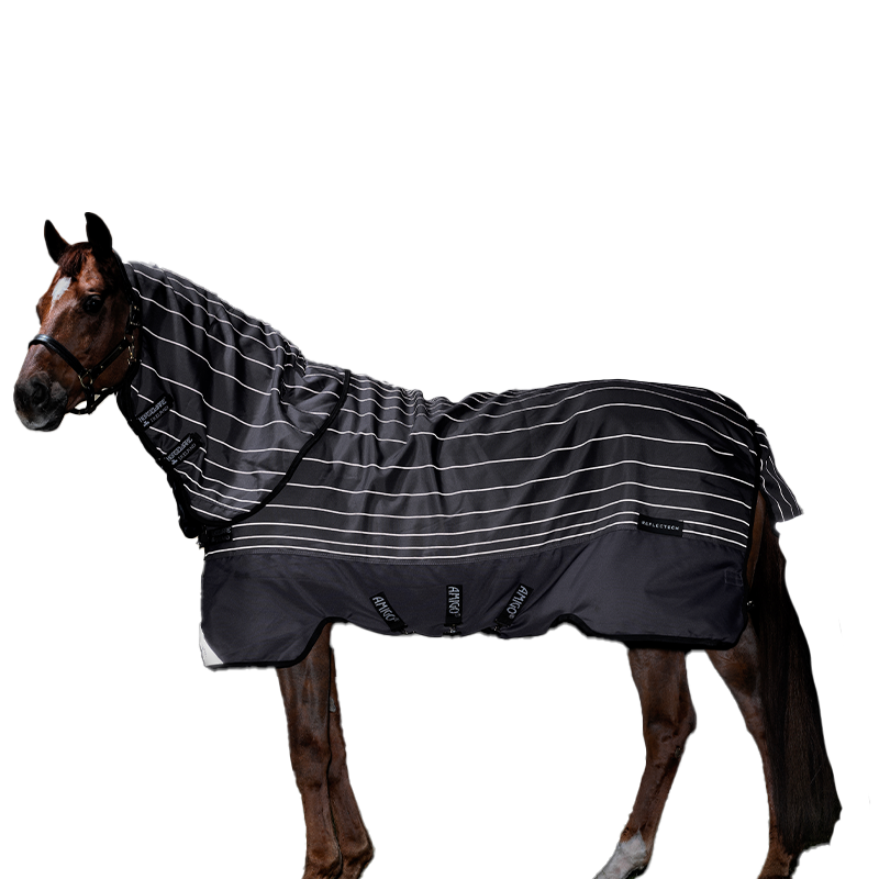 Horseware - Amigo Bravo 12 Reflective Outdoor Rug Grey/Black 100g | - Ohlala
