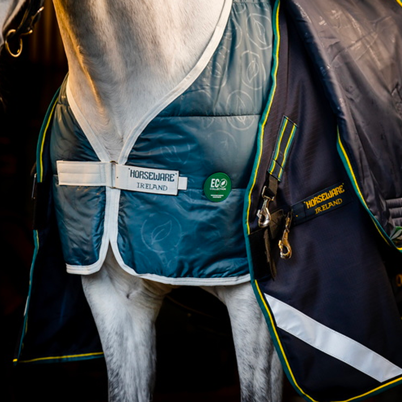Horseware - Derka zewnętrzna Rambo Duo Force 2.0 granatowa/złota/turkusowa 100g + 300g | - Ohlala