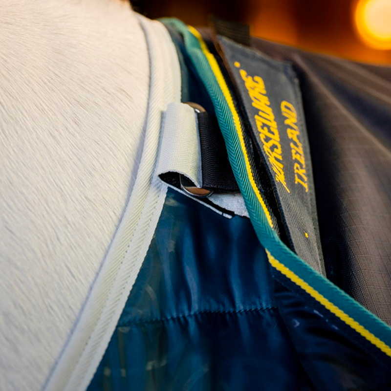 Horseware - Derka zewnętrzna Rambo Duo Force 2.0 granatowa/złota/morska 100g + 300g | - Ohlala