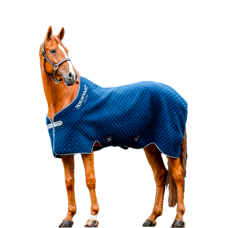 Horseware - Coperta asciugante Autumn Cooler blu navy/argento 100g | - Ohlala