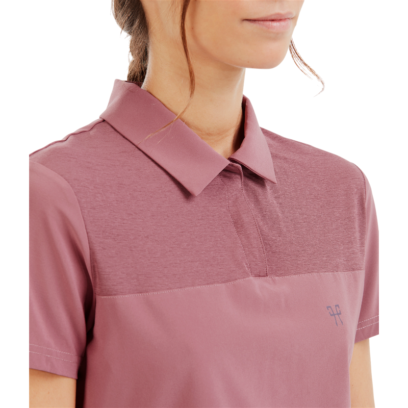 Horse Pilot - Damen Kurzarm-Polo Ariia dark pink | - Ohlala