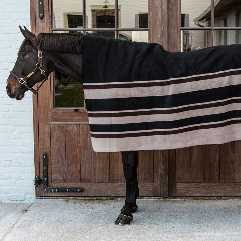 Kentucky Horsewear - Abschwitzdecke Heavy Stripes Braun/Beige | - Ohlala