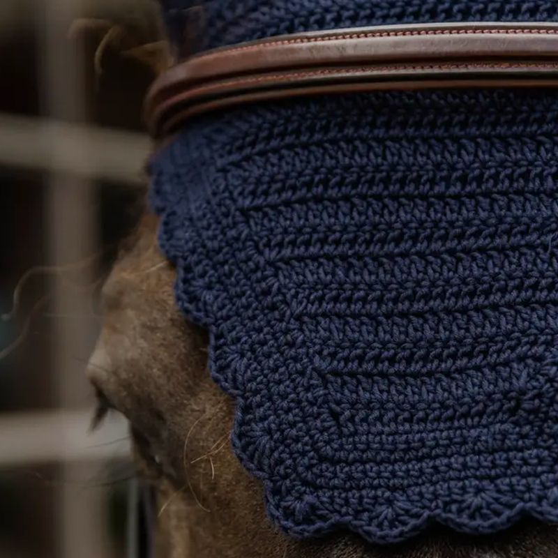 Kentucky Horsewear - Geluidswerend oornetje voor paarden Wellington Wave marineblauw | - Ohlala