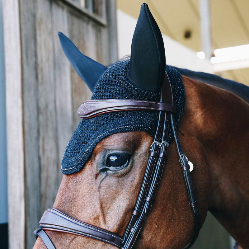 Kentucky Horsewear - Wellington Sparkling noise-cancelling fly veil black | - Ohlala
