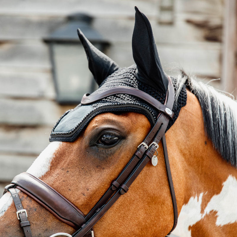 Kentucky Horsewear - Fly Veil Wellington Velvet pearls black | - Ohlala