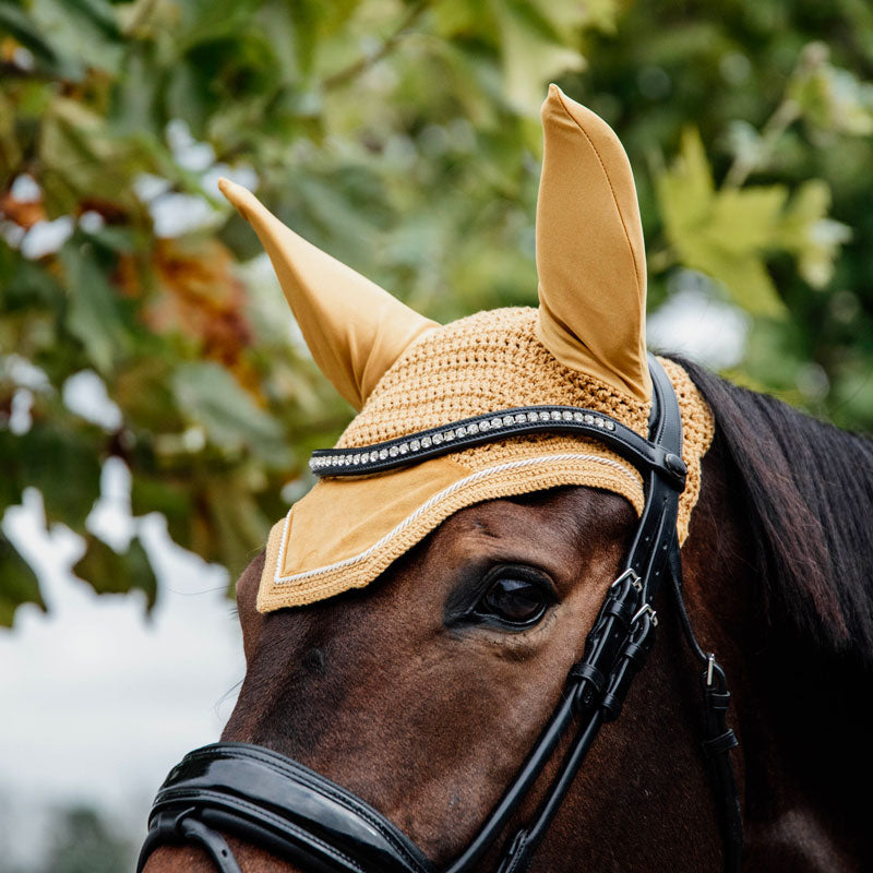 Kentucky Horsewear - Fliegenhaube Wellington Velvet senf | - Ohlala