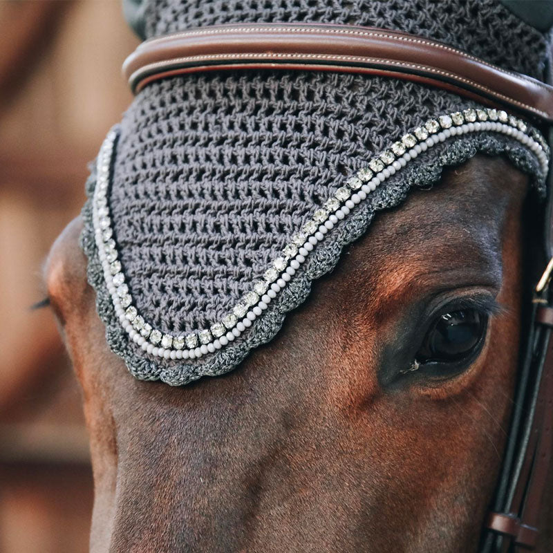 Kentucky Horsewear - Long Ear Bonnet Stone & Pearl grey | - Ohlala