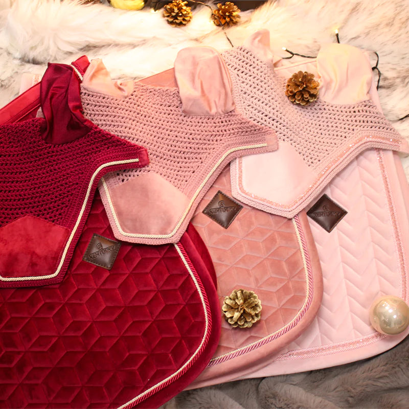 Kentucky Horsewear - Bonnet Wellington Velvet pearls rosa suave | - Ohlala