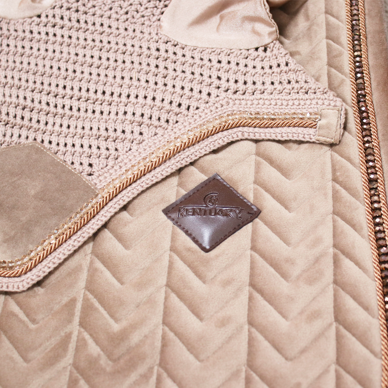 Kentucky Horsewear - Bonete Wellington Velvet pearls beige | - Ohlala