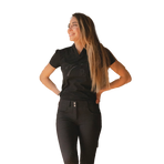 Pénélope Store - Women's short-sleeve polo Iliana black | - Ohlala