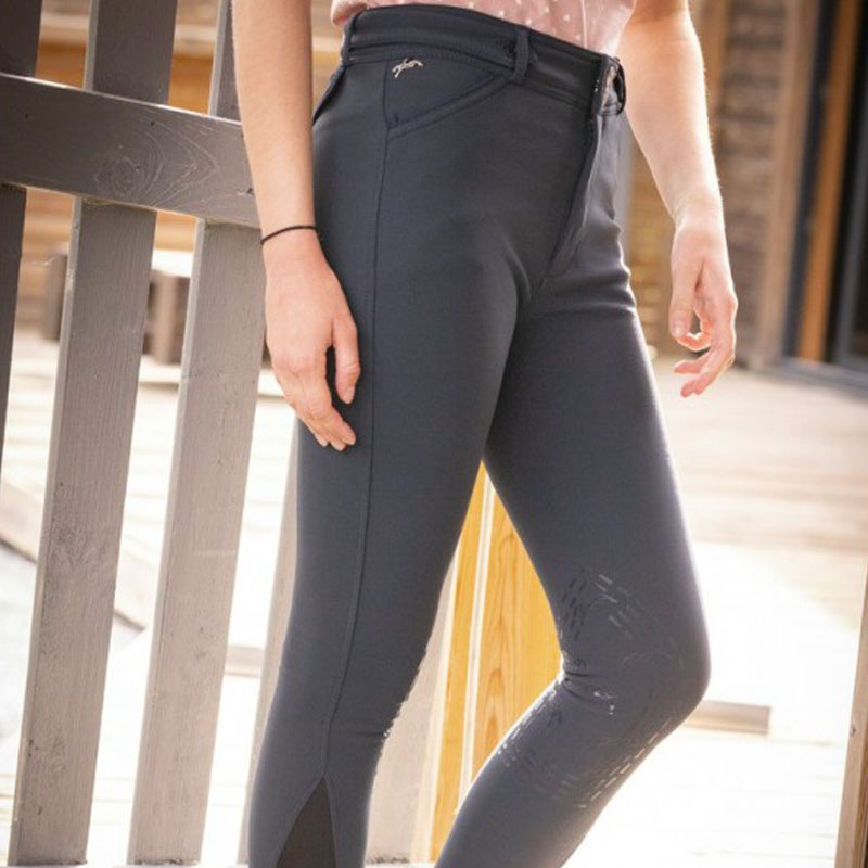 Pénélope Store - Pantalón de equitación mujer punto sillero gris oscuro | - Ohlala