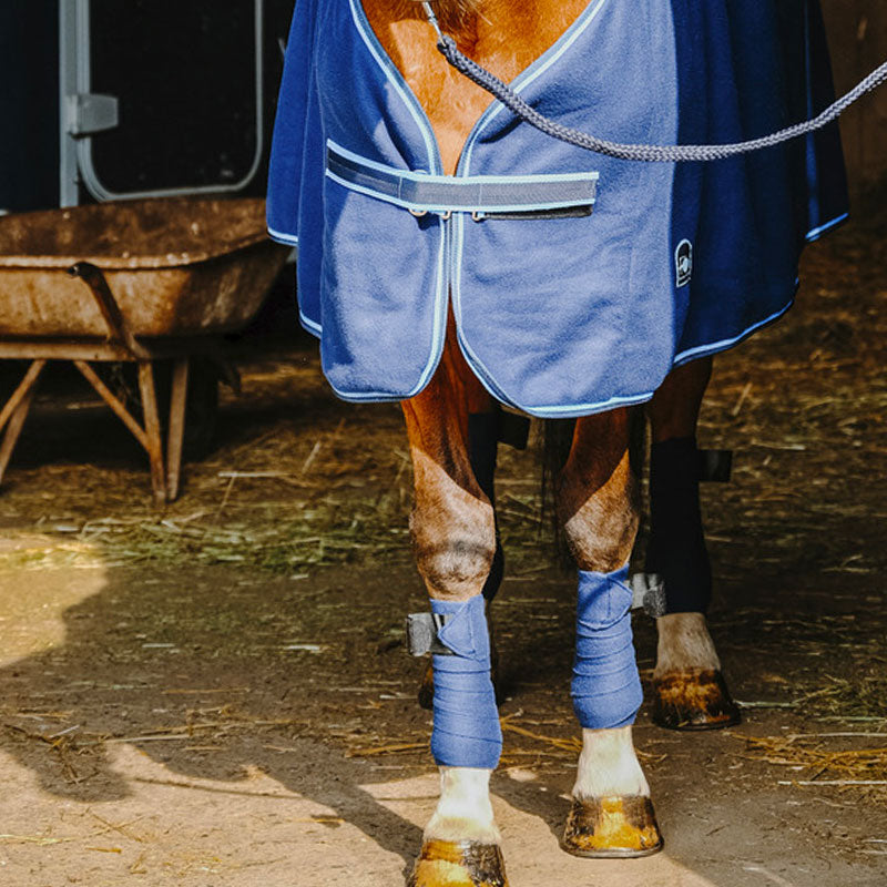 Riding World - Komplettset Halfter, Gamaschen und marine Decke | - Ohlala