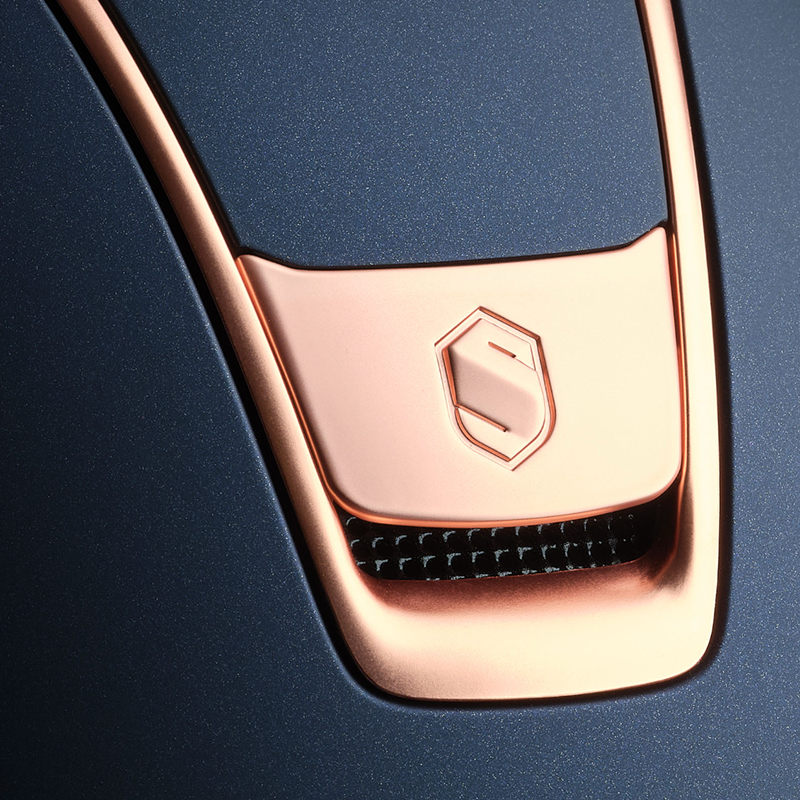 Samshield - Miss Shield 2.0 Shadowmatt blue and rose gold riding helmet | - Ohlala