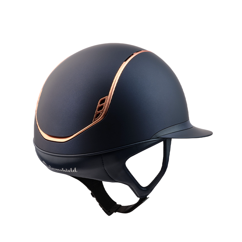 Samshield - Miss Shield 2.0 Shadowmatt blue and rose gold riding helmet | - Ohlala