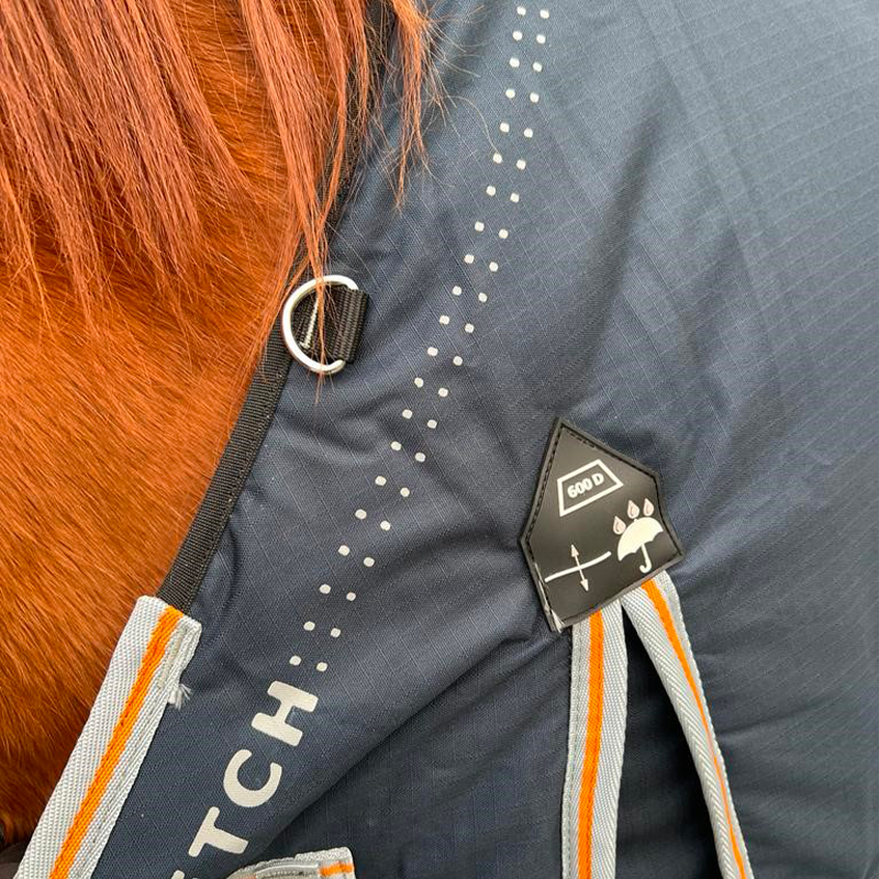 TdeT - Buitendeken Stretch Neck marine en oranje 0g | - Ohlala
