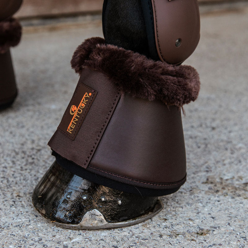 Kentucky Horsewear - Pferdeglocken Leder und Schaffell braun/braun | - Ohlala
