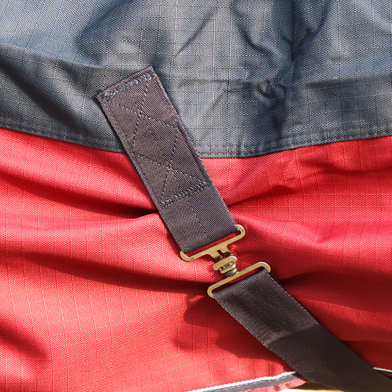 Equithème - Tyrex 1200D High Neck 0g Turnout Rug Navy/Burgundy | - Ohlala
