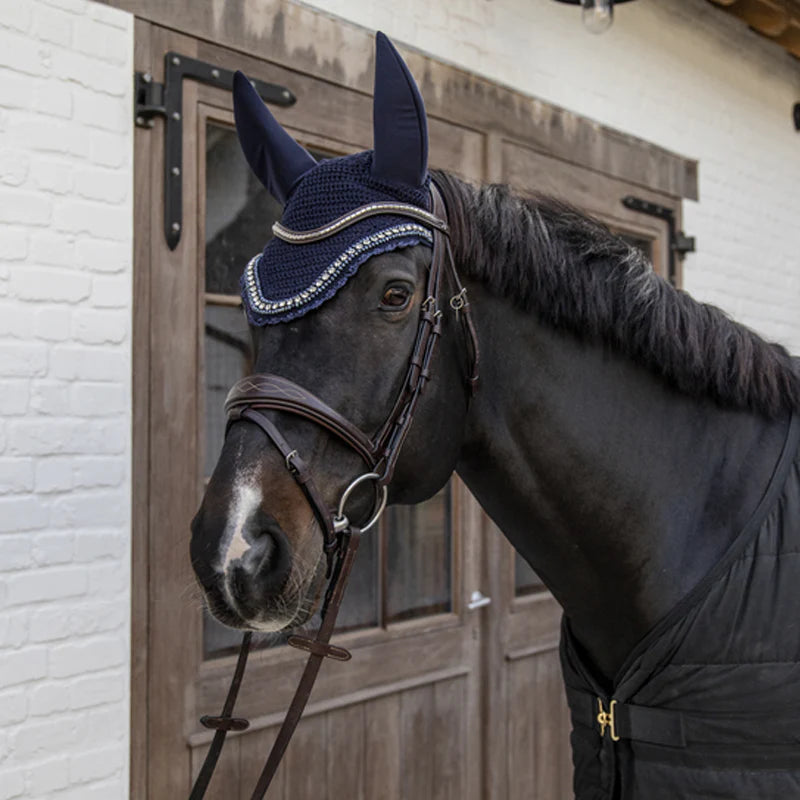 Kentucky Horsewear - Bonete antimoscas Wellington big stone & pearl soundless azul marino oscuro | - Ohlala