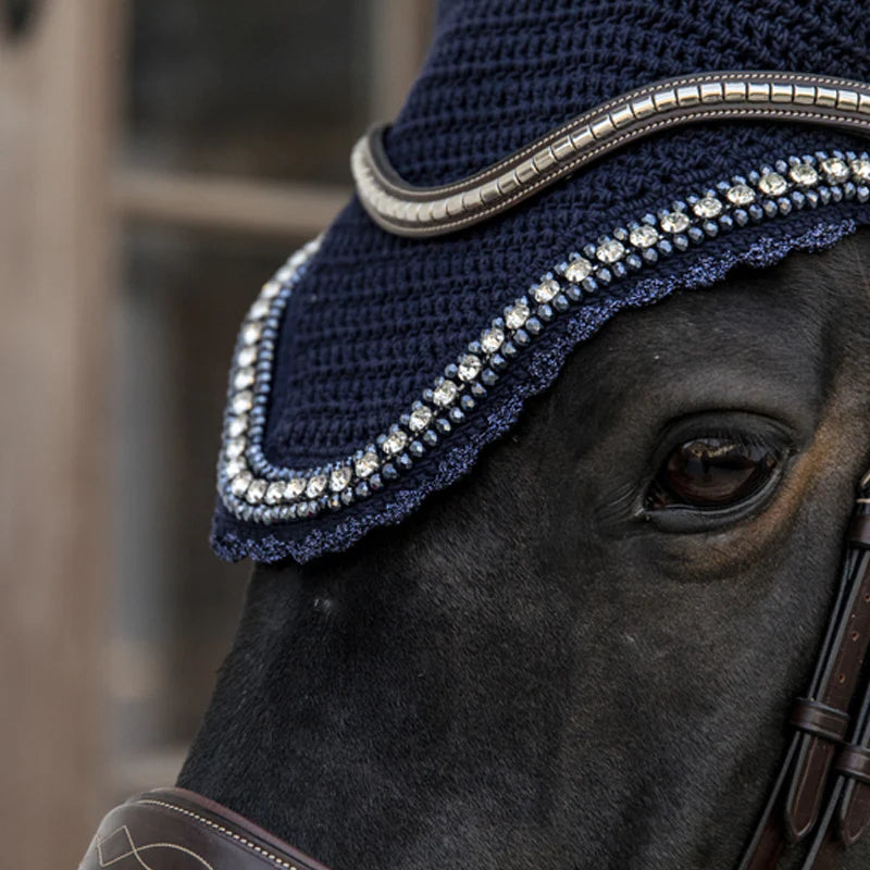Kentucky Horsewear - Bonete antimoscas Wellington big stone & pearl soundless azul marino oscuro | - Ohlala