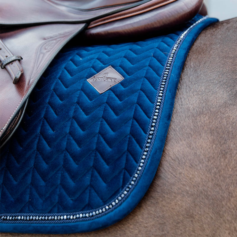 Kentucky Horsewear - Velvet Pearls Jumping Saddle Pad navy | - Ohlala