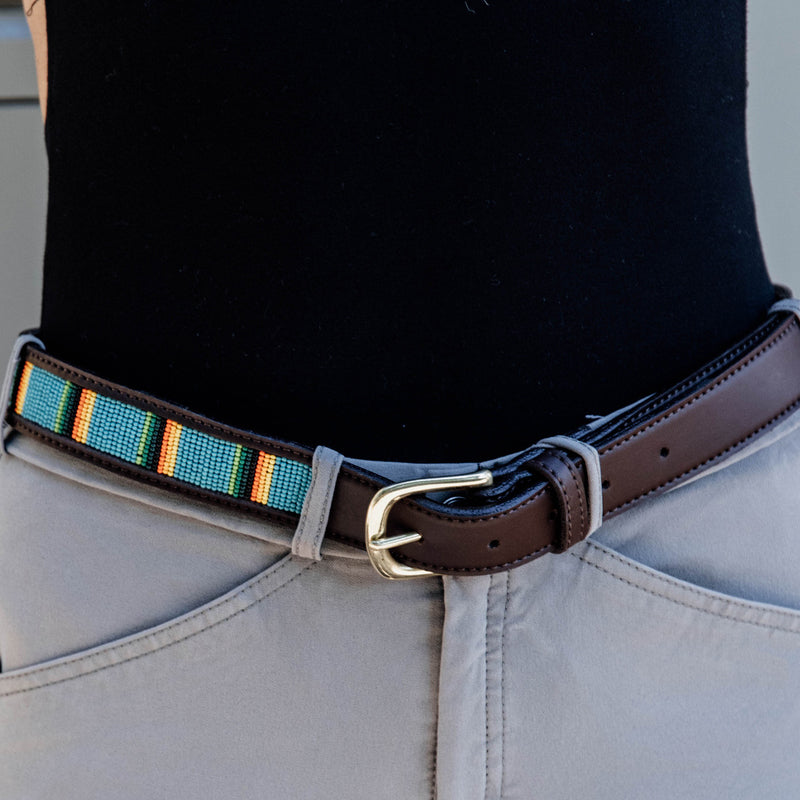 Kentucky Horsewear - Handgefertigter Perlengürtel hellblau | - Ohlala
