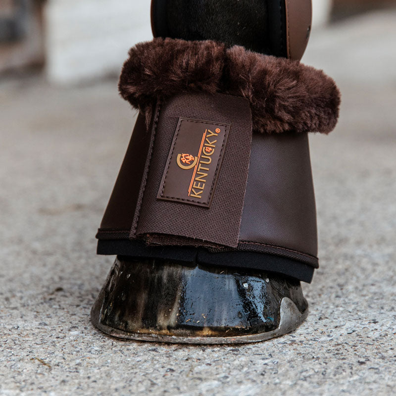 Kentucky Horsewear - Pferdeglocken Leder und Schaffell braun/braun | - Ohlala