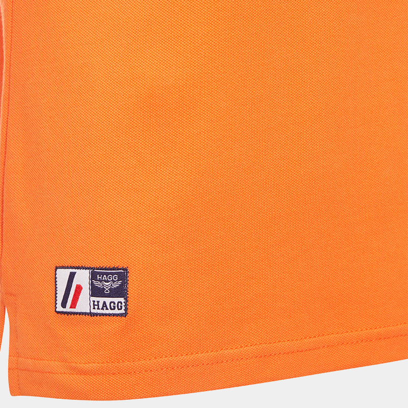 Hagg - Polo korte mouwen heren oranje/ koningsblauw | - Ohlala