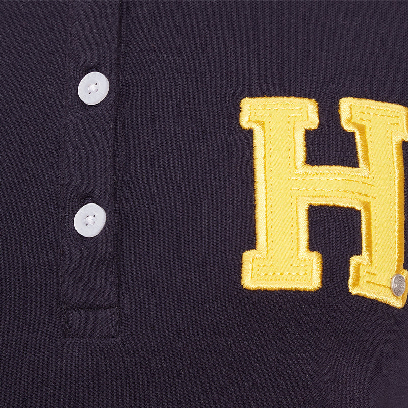 Hagg - Damen Kurzarm-Polo Marine/Gelb | - Ohlala