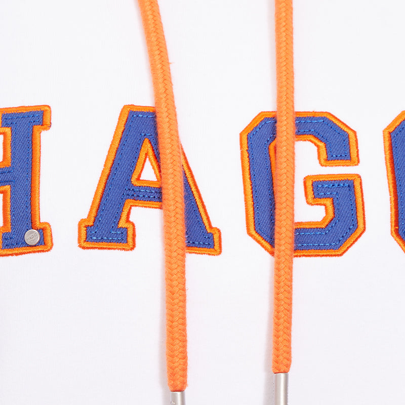 Hagg - Damen-Kapuzenpullover weiß/ orange/ königsblau | - Ohlala
