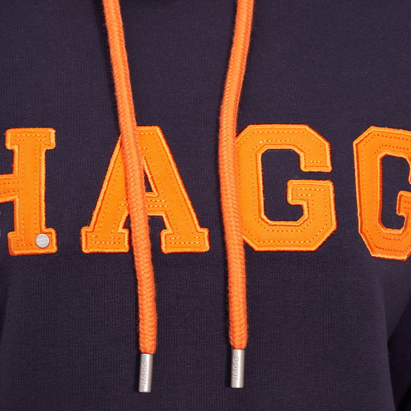 Hagg - Damen-Kapuzenpullover marine/orange | - Ohlala