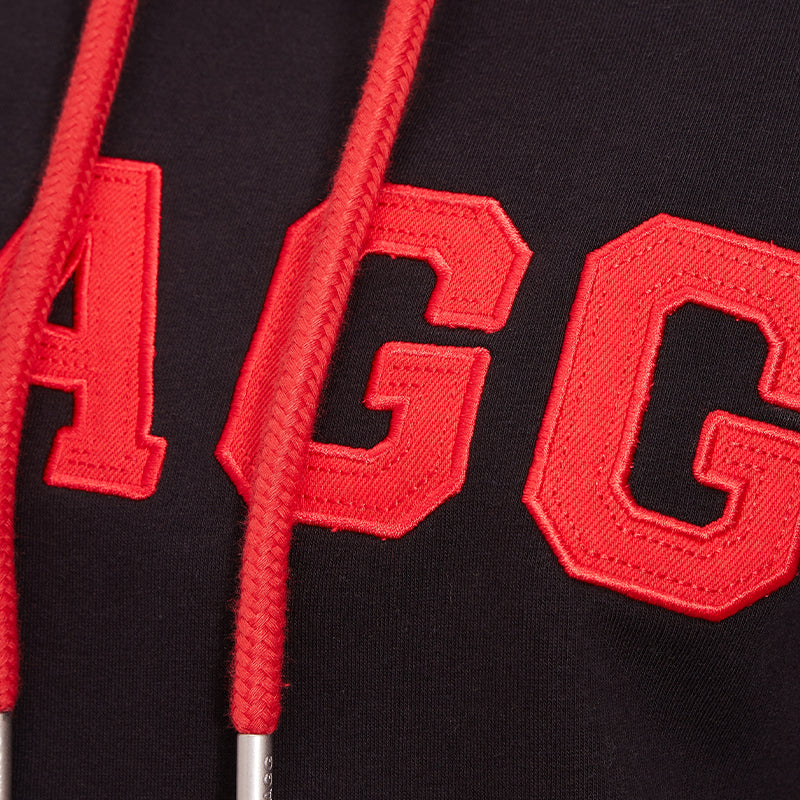 Hagg - Damen-Kapuzenpullover Schwarz/Rot | - Ohlala