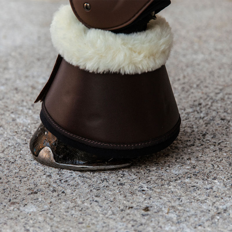 Kentucky Horsewear - Ochraniacze dla koni skóra i baranek brązowy/naturalny | - Ohlala