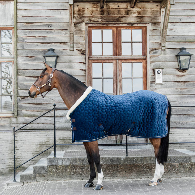 Kentucky Horsewear - Manta de presentación velvet azul marino 160g | - Ohlala