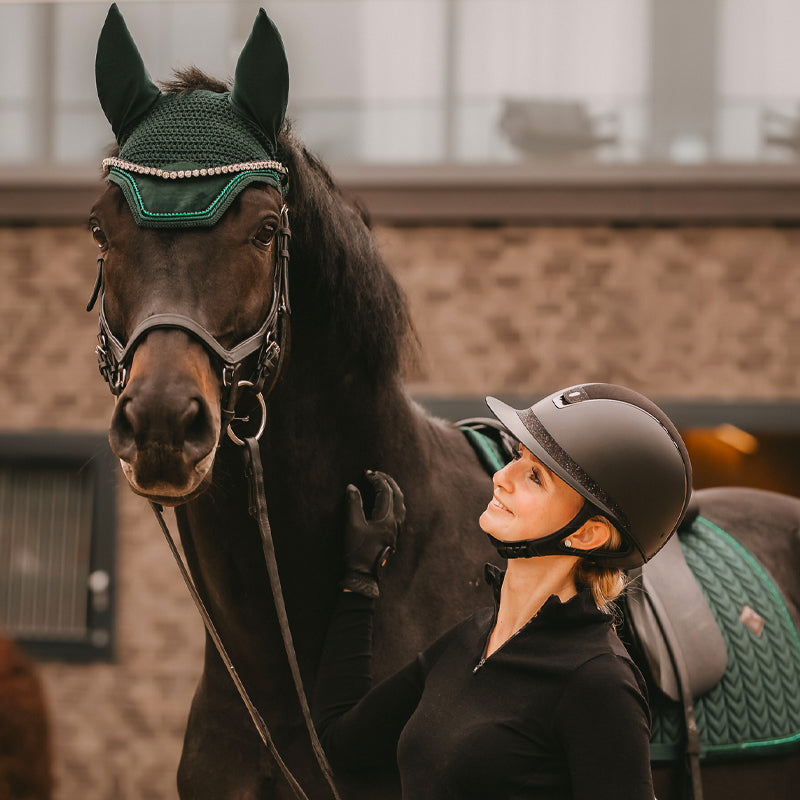 Kentucky Horsewear - Sudadero de doma Velvet Pearls verde abeto | - Ohlala