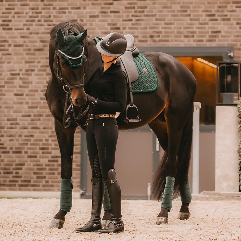 Kentucky Horsewear - Sudadero de doma Velvet Pearls verde abeto | - Ohlala